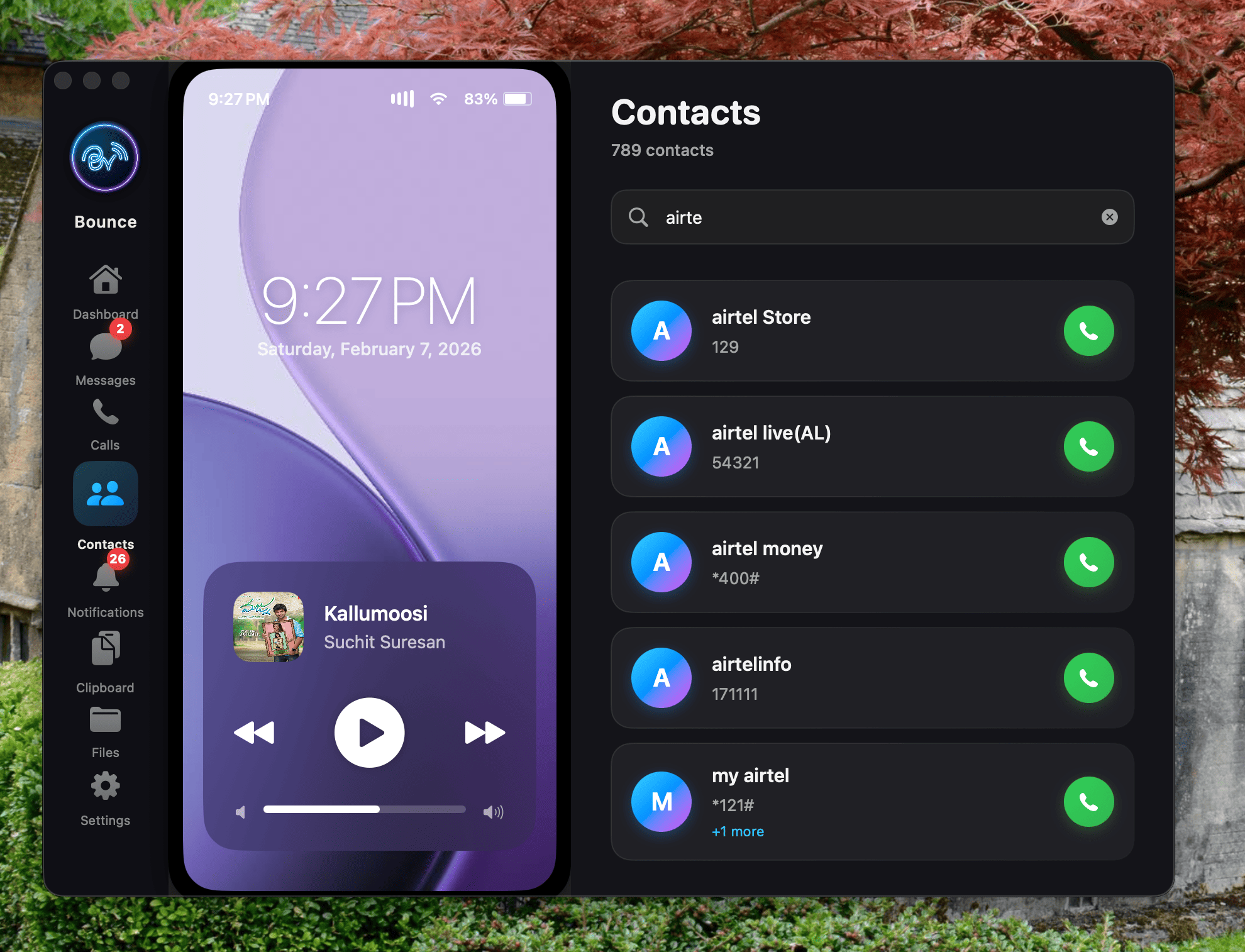 Bounce Companion Android app paired with Mac