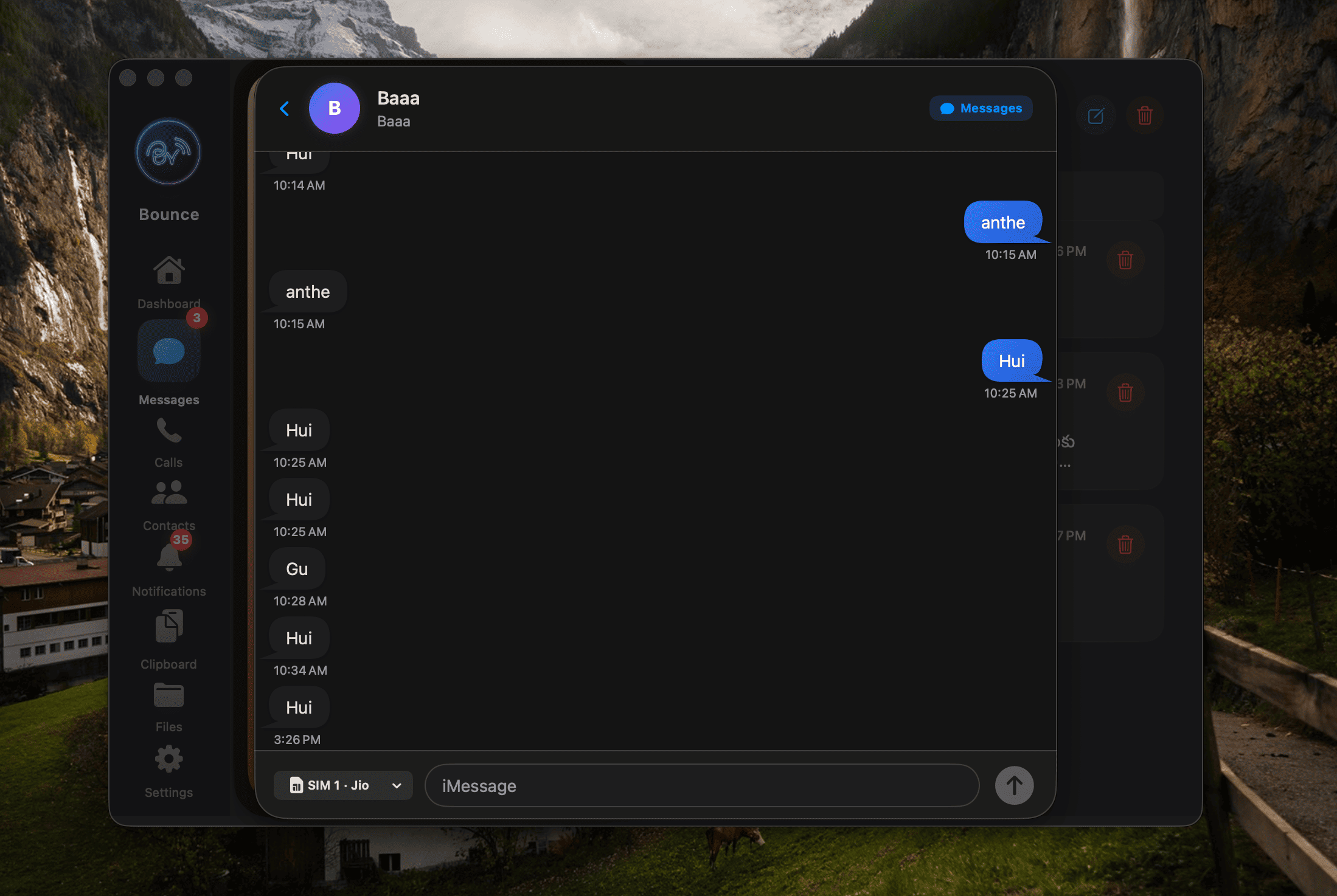 Android SMS messages synced on Mac with iMessage-style interface