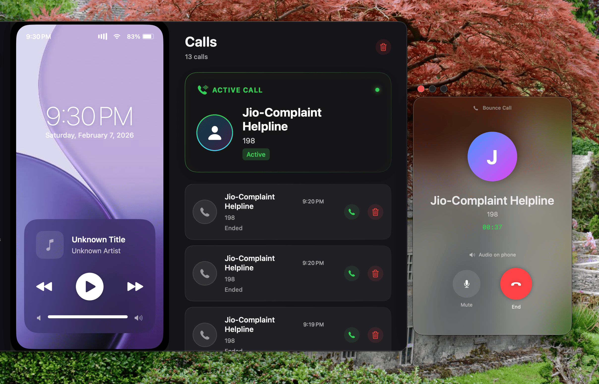 Android call notification on Mac with accept and decline buttons